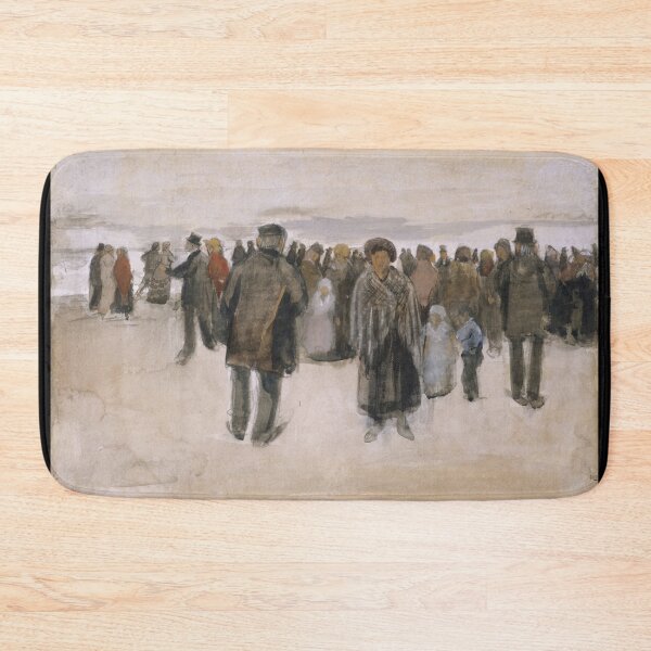 Item preview, Beach at Scheveningen by Vincent van Gogh: Coastal Crowd Fine Art Poster designed and sold by artofuniverse.