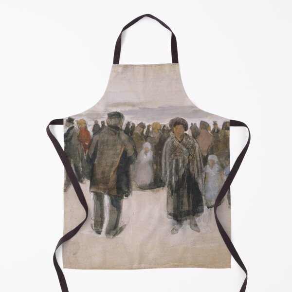 Item preview, Beach at Scheveningen by Vincent van Gogh: Coastal Crowd Fine Art Poster designed and sold by artofuniverse.