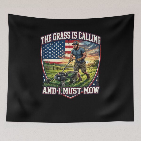 Item preview, The Grass Is Calling I Must Mow American Flag Dad designed and sold by snowry.