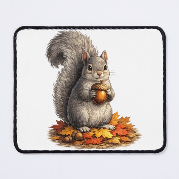 Item preview, Cute Gray Squirrel Autumn Acorn designed and sold by MoorishThistle.