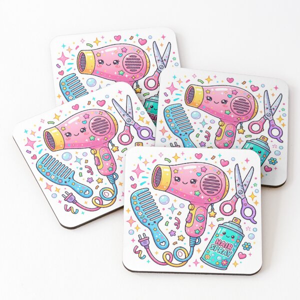 Item preview, Hair Stylist Tools in Kawaii Art Style designed and sold by Maria Dryfhout.