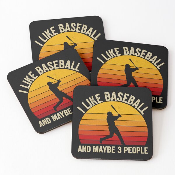 Item preview, Retro Sunset I Like Baseball And Maybe 3 People Funny Baseball  designed and sold by UniTeeCo.
