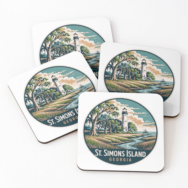 Item preview, St. Simons Island: Coastal Georgia Vintage Illustration designed and sold by CircinusStore.
