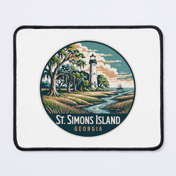 Item preview, St. Simons Island: Coastal Georgia Vintage Illustration designed and sold by CircinusStore.