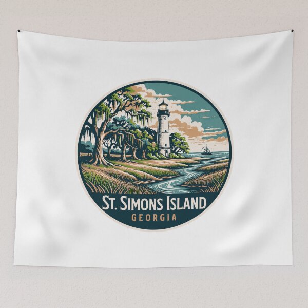 Item preview, St. Simons Island: Coastal Georgia Vintage Illustration designed and sold by CircinusStore.