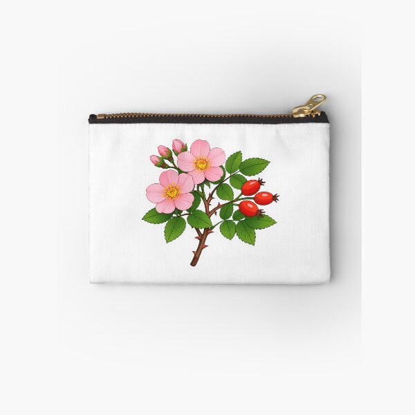 Item preview, Wild Rose Sticker | Pink Botanical Dog Rose with Rosehips Illustration | Wild Rose Gift for Flower Lover designed and sold by Symbol Universe.