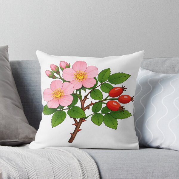 Item preview, Wild Rose Sticker | Pink Botanical Dog Rose with Rosehips Illustration | Wild Rose Gift for Flower Lover designed and sold by Symbol Universe.