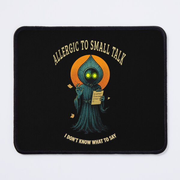 Item preview, Allergic to Small Talk Shirt – Funny Social Anxiety Vintage Monster Tee designed and sold by Mythic Ink Studio.