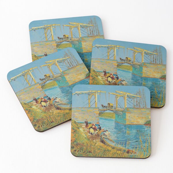 Item preview, Bridge at Arles Pont De Langlois by Vincent van Gogh: Riverside Art Poster designed and sold by artofuniverse.