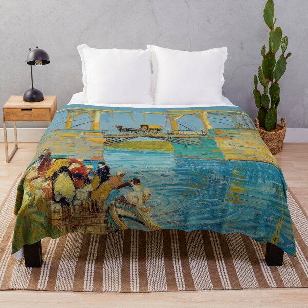 Item preview, Bridge at Arles Pont De Langlois by Vincent van Gogh: Riverside Art Poster designed and sold by artofuniverse.