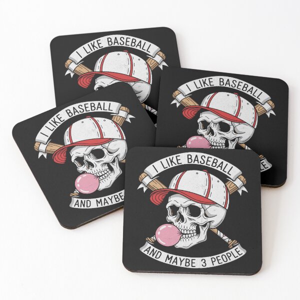 Item preview, I Like baseball and maybe 3 people Baseball Skull designed and sold by UniTeeCo.