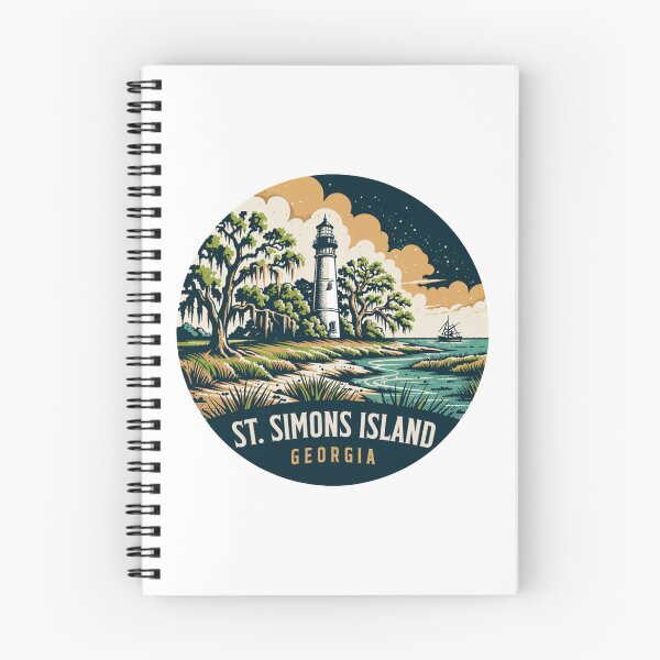 Item preview, St. Simons Island: Coastal Georgia Lighthouse Vintage Art designed and sold by CircinusStore.