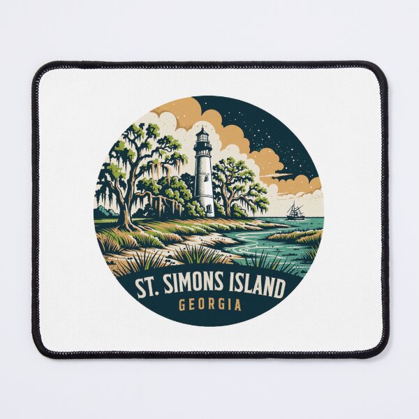 Item preview, St. Simons Island: Coastal Georgia Lighthouse Vintage Art designed and sold by CircinusStore.