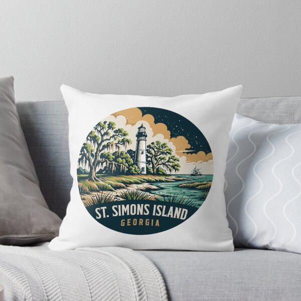 Item preview, St. Simons Island: Coastal Georgia Lighthouse Vintage Art designed and sold by CircinusStore.
