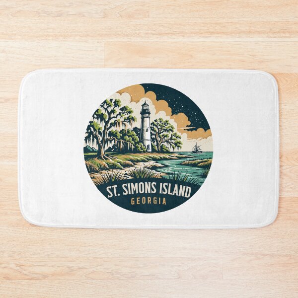 Item preview, St. Simons Island: Coastal Georgia Lighthouse Vintage Art designed and sold by CircinusStore.