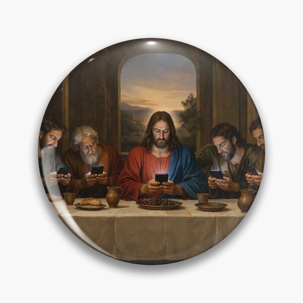Item preview, The Last Supper on Their Phones – Funny Renaissance Social Media Parody Shirt designed and sold by DiamondSkyShirt.