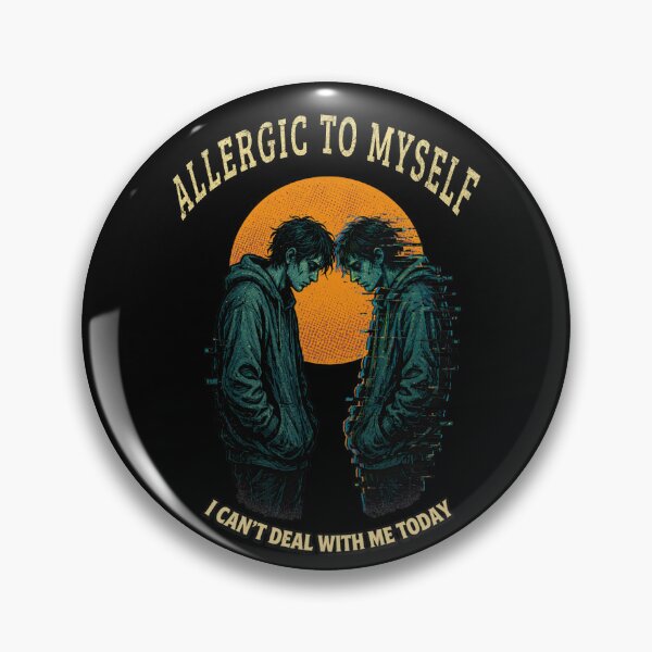 Item preview, Allergic to Myself Doppelganger Shirt – Funny Overthinking Vintage Horror Tee designed and sold by Mythic Ink Studio.