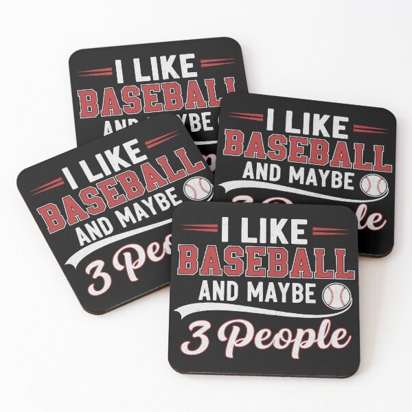 Item preview, I Like Baseball and maybe 3 People Baseball Typography  designed and sold by UniTeeCo.