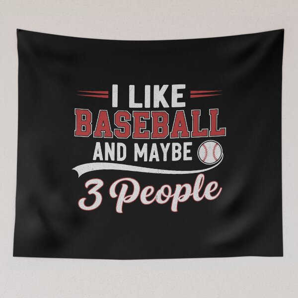 Item preview, I Like Baseball and maybe 3 People Baseball Typography  designed and sold by UniTeeCo.