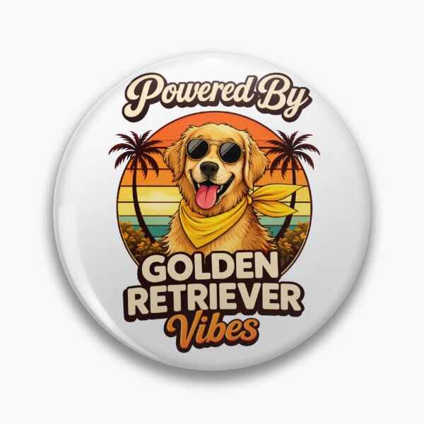 Item preview, Powered By Golden Retriever Vibes T-Shirt – Cute Dog Lover , Retro Sunset Graphic Tee, Funny Golden Retriever Shirt designed and sold by RALYSHOP.