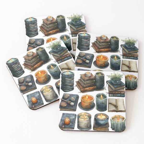 Item preview, Dark Academia Aesthetic Vintage Books and Candles Sticker Sheet designed and sold by VineVibe16Studio.