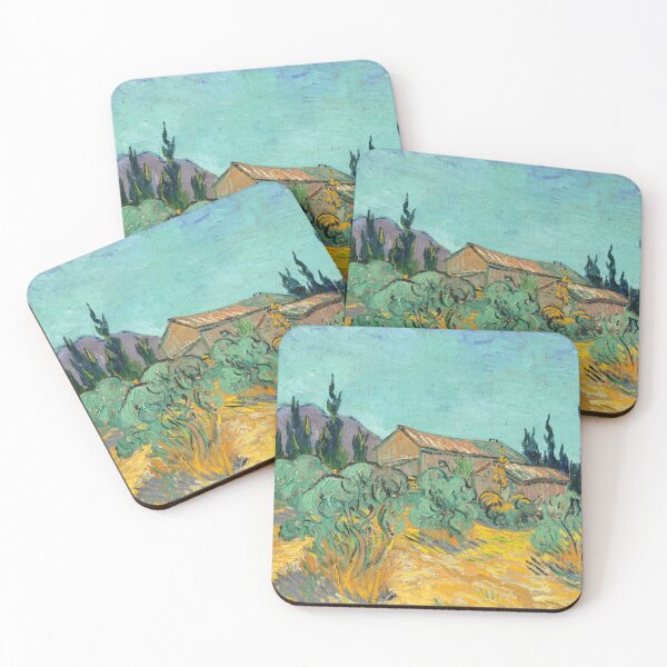 Item preview, Cabanes De Bois Parmi Les Oliviers Et Cypres by Vincent van Gogh: Post‑Impressionist Landscape designed and sold by artofuniverse.
