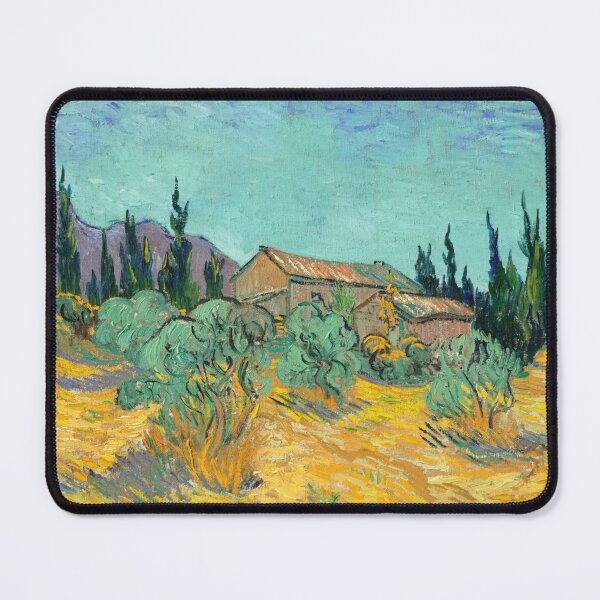 Item preview, Cabanes De Bois Parmi Les Oliviers Et Cypres by Vincent van Gogh: Post‑Impressionist Landscape designed and sold by artofuniverse.