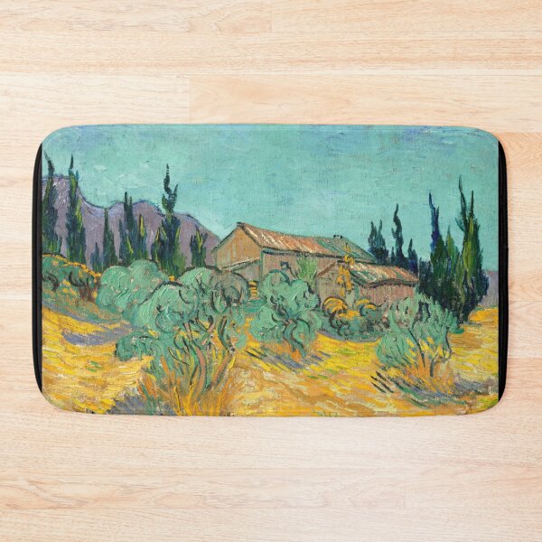 Item preview, Cabanes De Bois Parmi Les Oliviers Et Cypres by Vincent van Gogh: Post‑Impressionist Landscape designed and sold by artofuniverse.
