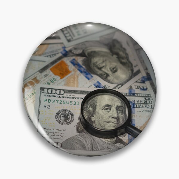 Item preview, Money Inspection Concept with Magnifying Glass on Dollar Bills designed and sold by VisualMoodFoto.