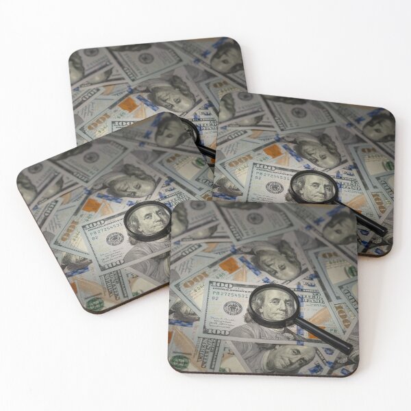 Item preview, Money Inspection Concept with Magnifying Glass on Dollar Bills designed and sold by VisualMoodFoto.