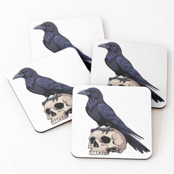 Item preview, Cuervo sobre calavera: ilustración de simbolismo gótico oscuro. designed and sold by Karolina’s Cozy Creations.