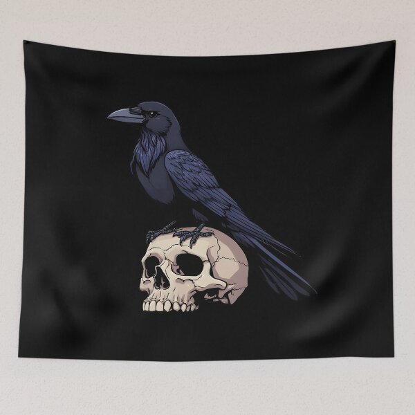 Item preview, Raven on Skull – Dark Gothic Symbolism Illustration designed and sold by Karolina’s Cozy Creations.