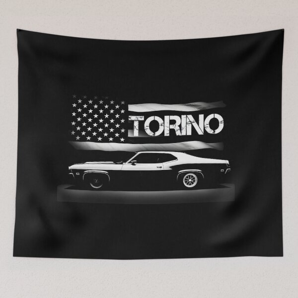 Item preview, Torino Patriotic American Flag Classic Muscle Car designed and sold by TheArtOfCar.