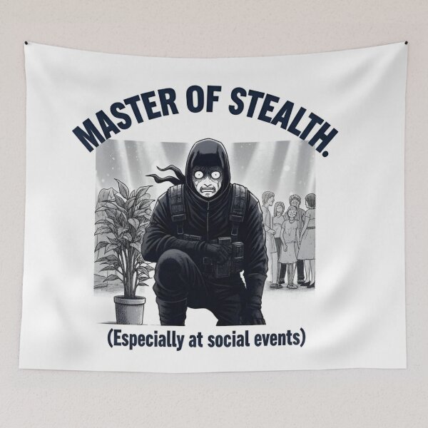 Item preview, Introvert Ninja Meme – Funny Social Anxiety Anime Style Design designed and sold by Good Vibes .