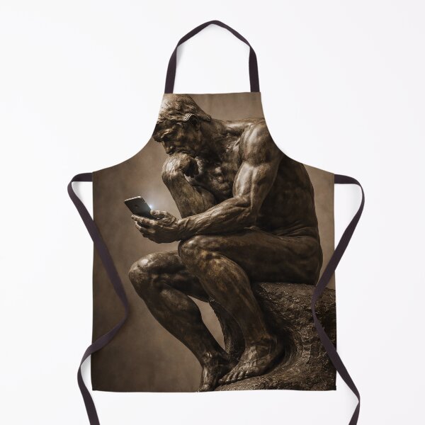 Item preview, The Thinker on His Phone – Funny Rodin Sculpture Parody Shirt designed and sold by DiamondSkyShirt.