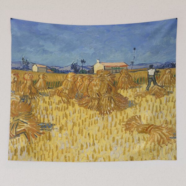 Item preview, Corn Harvest in Provence by Vincent van Gogh: Sunlit Post Impressionist Poster designed and sold by artofuniverse.
