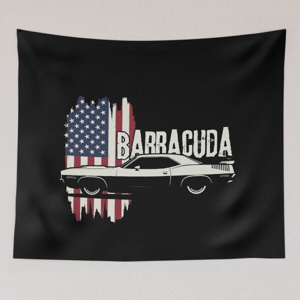 Item preview, Barracuda Patriotic American Flag Mopar Muscle Car designed and sold by TheArtOfCar.