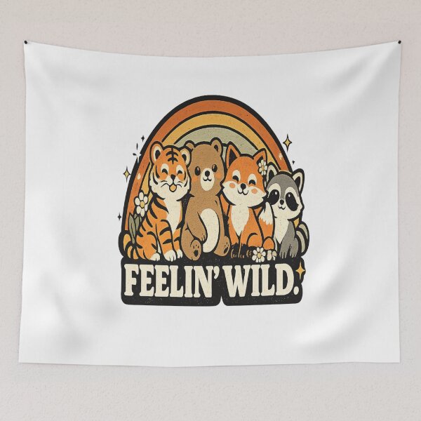 Artikelvorschau, Retro Cute Animals Rainbow Vintage Style entworfen und verkauft von Wolf Creator.