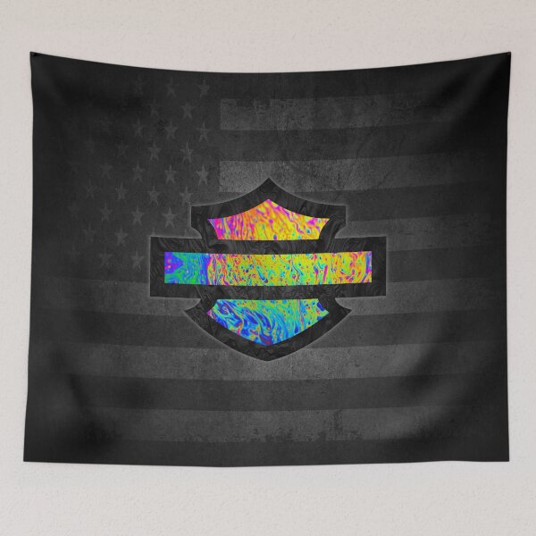 Item preview, Psychedelic Biker Flag – Neon Color Rush Motorcycle Design designed and sold by artistwill.