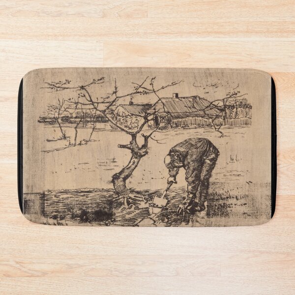 Item preview, Dans Le Verger Le Becheur by Vincent van Gogh: Rustic Countryside Poster designed and sold by artofuniverse.