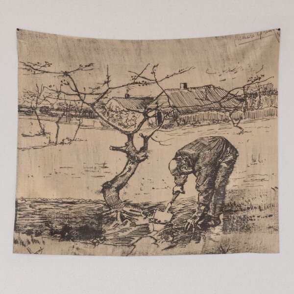 Item preview, Dans Le Verger Le Becheur by Vincent van Gogh: Rustic Countryside Poster designed and sold by artofuniverse.