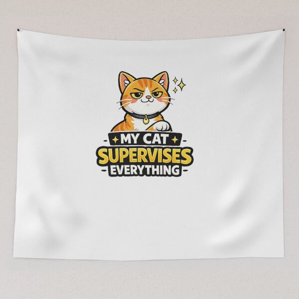 Item preview, My Cat Supervises Everything Funny Cat Lover Design designed and sold by StyleLap.