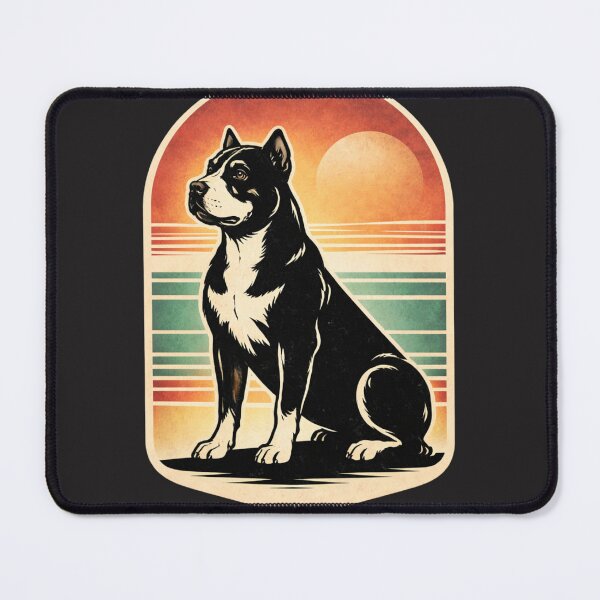 Item preview, Retro Pitbull Sunset Linocut Style Dog Illustration Vintage Strong Pitbull Art designed and sold by ZEBBEDE - Minimal Streetwear .