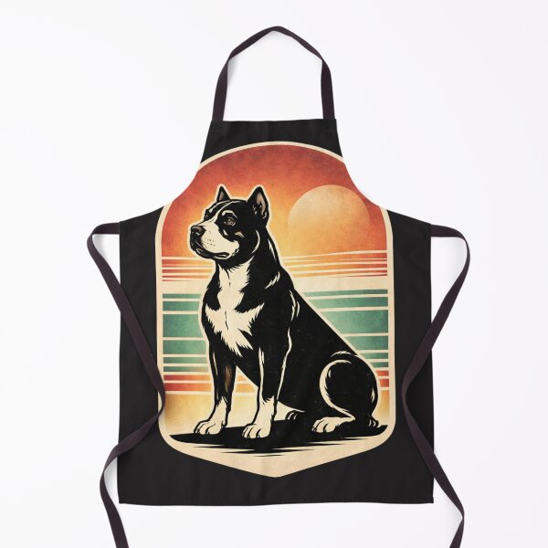 Item preview, Retro Pitbull Sunset Linocut Style Dog Illustration Vintage Strong Pitbull Art designed and sold by ZEBBEDE - Minimal Streetwear .
