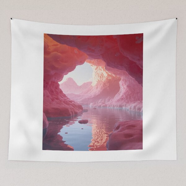 Item preview, Pink Dream Cave - Surreal Landscape Art  designed and sold by MARSHORY.