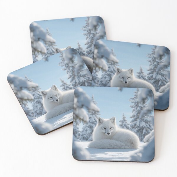 Item preview, Stillness in White – Arctic Fox designed and sold by PurrfectWhisper.