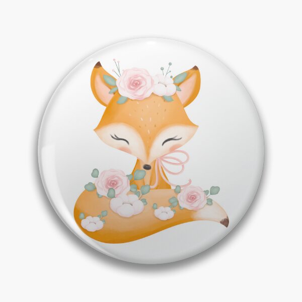 Item preview, Woodland Fox Flower Wreath - Adorable Spring Forest Animal Gift designed and sold by FuzionRaptor.