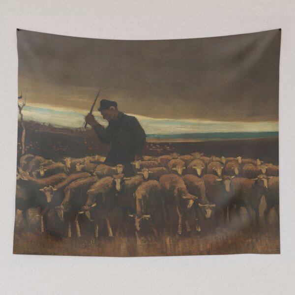 Item preview, Después De La Tormenta by Vincent van Gogh: Rustic Twilight Landscape Poster designed and sold by artofuniverse.