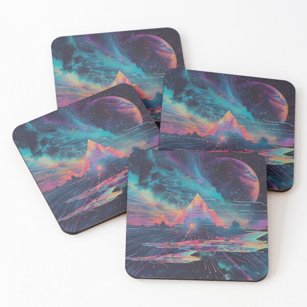 Item preview, Retro Synthwave Space Pyramid Alien Landscape designed and sold by LuminousFoundry.