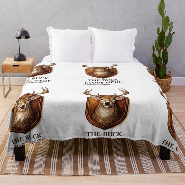 Item preview, The Buck Stops Here – Vintage Taxidermy Deer Pun Illustration designed and sold by Grand Illusions.